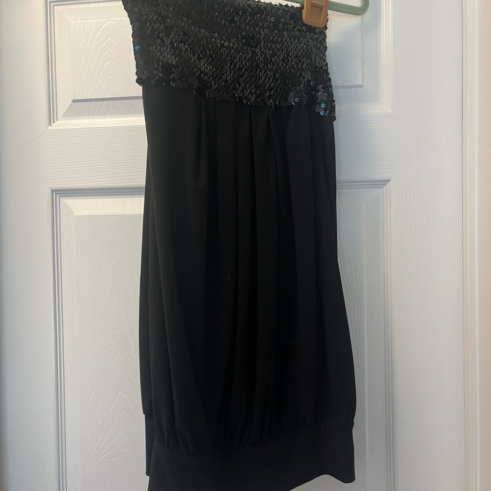 As U Wish Black Strapless Babydoll Cocktail Dress, sequence across the top